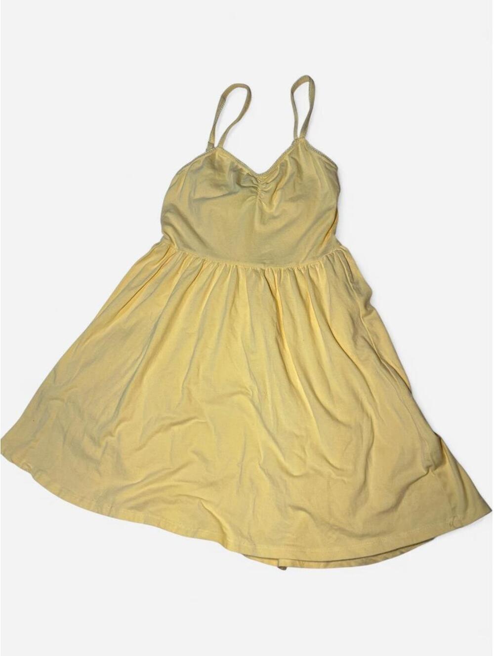 Vintage Forever 21 yellow babydoll dress Size S Stretch Cotton